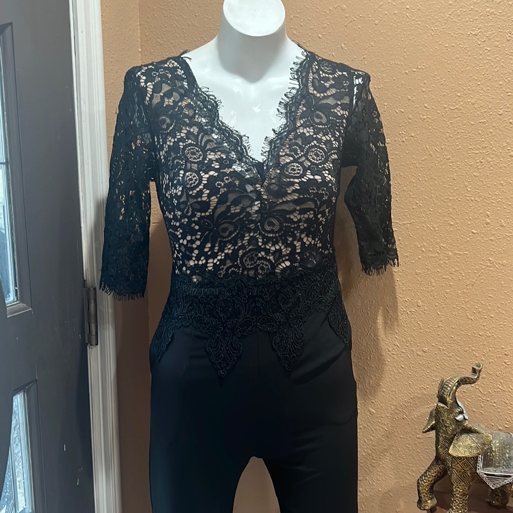 Too tang black lace jumpsuit